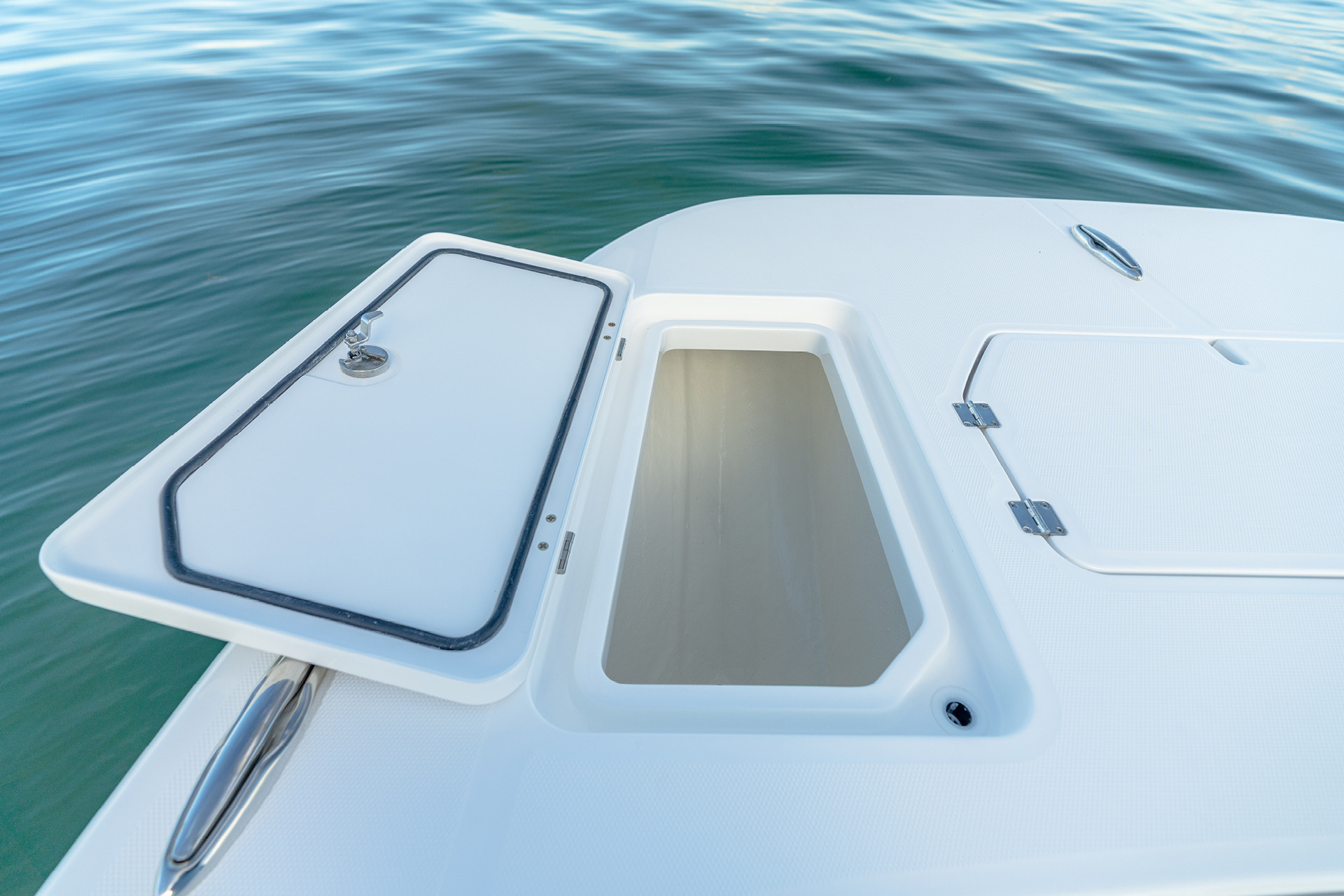 Invincible 33' Catamaran deck storage