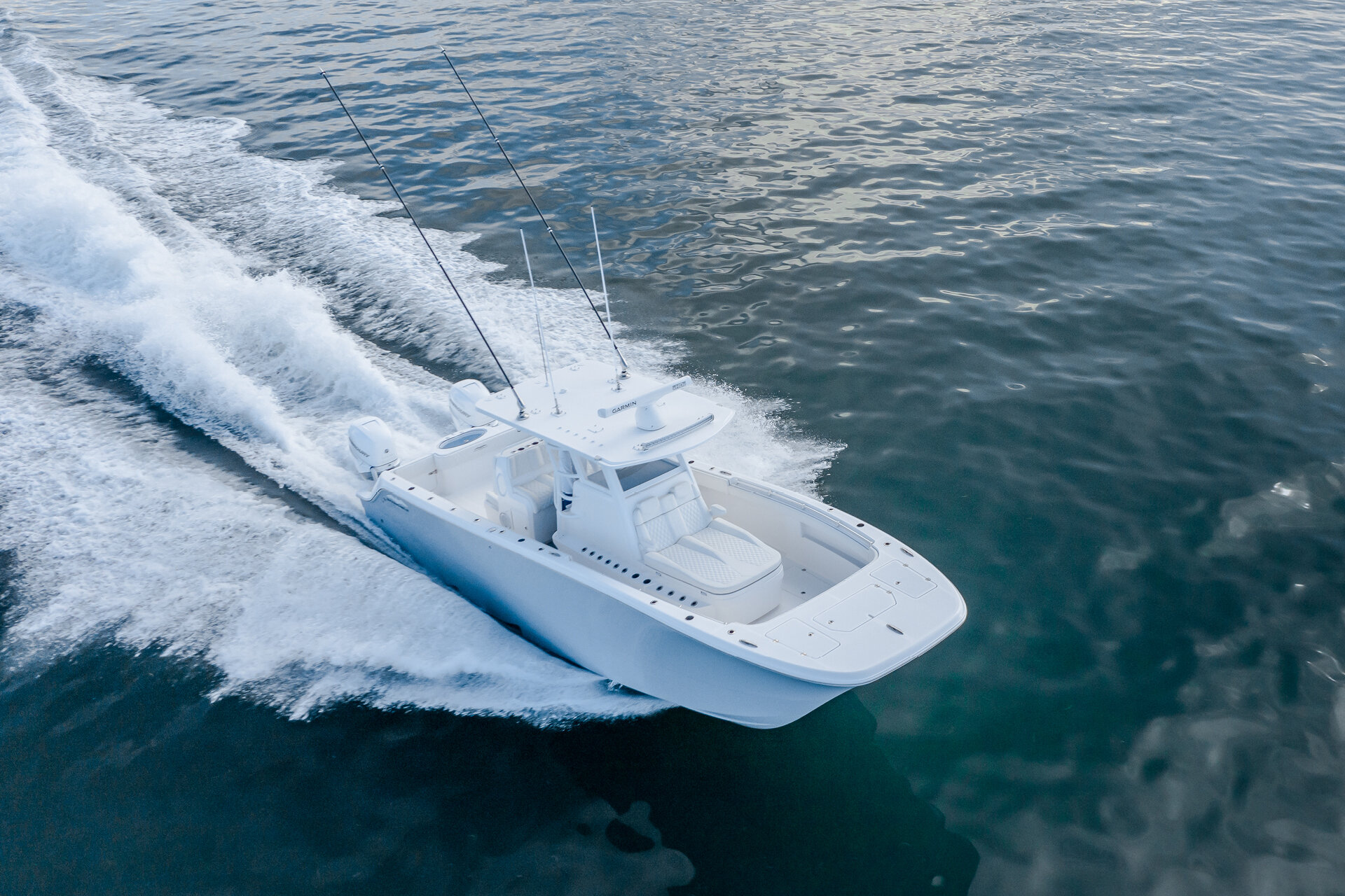 Invincible 33' Catamaran on the water