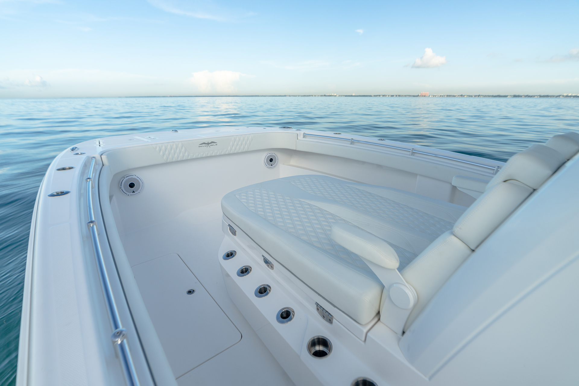 Invincible 33' Catamaran  - view from deck seating