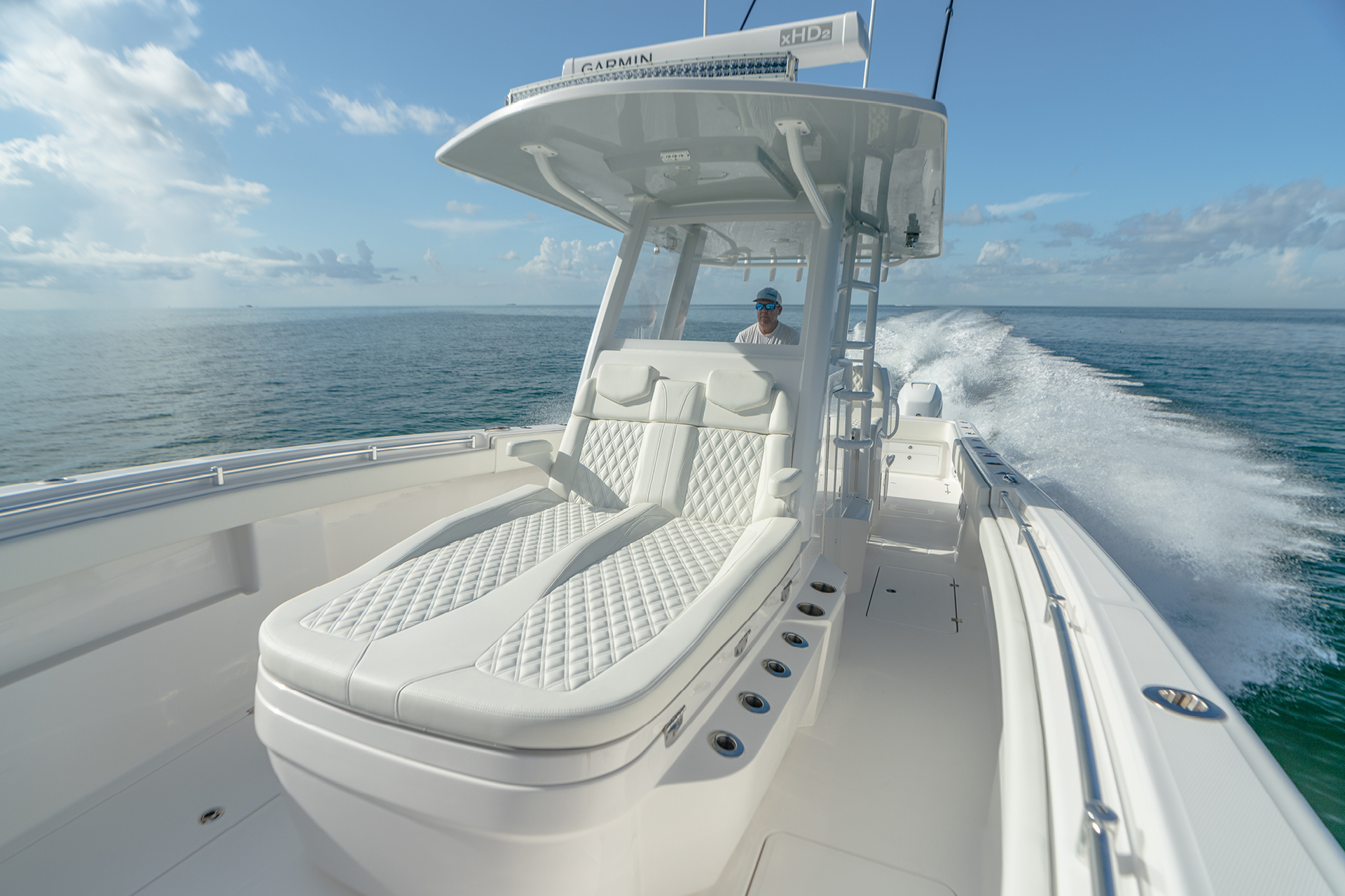 Invincible 33' Catamaran deck loungers