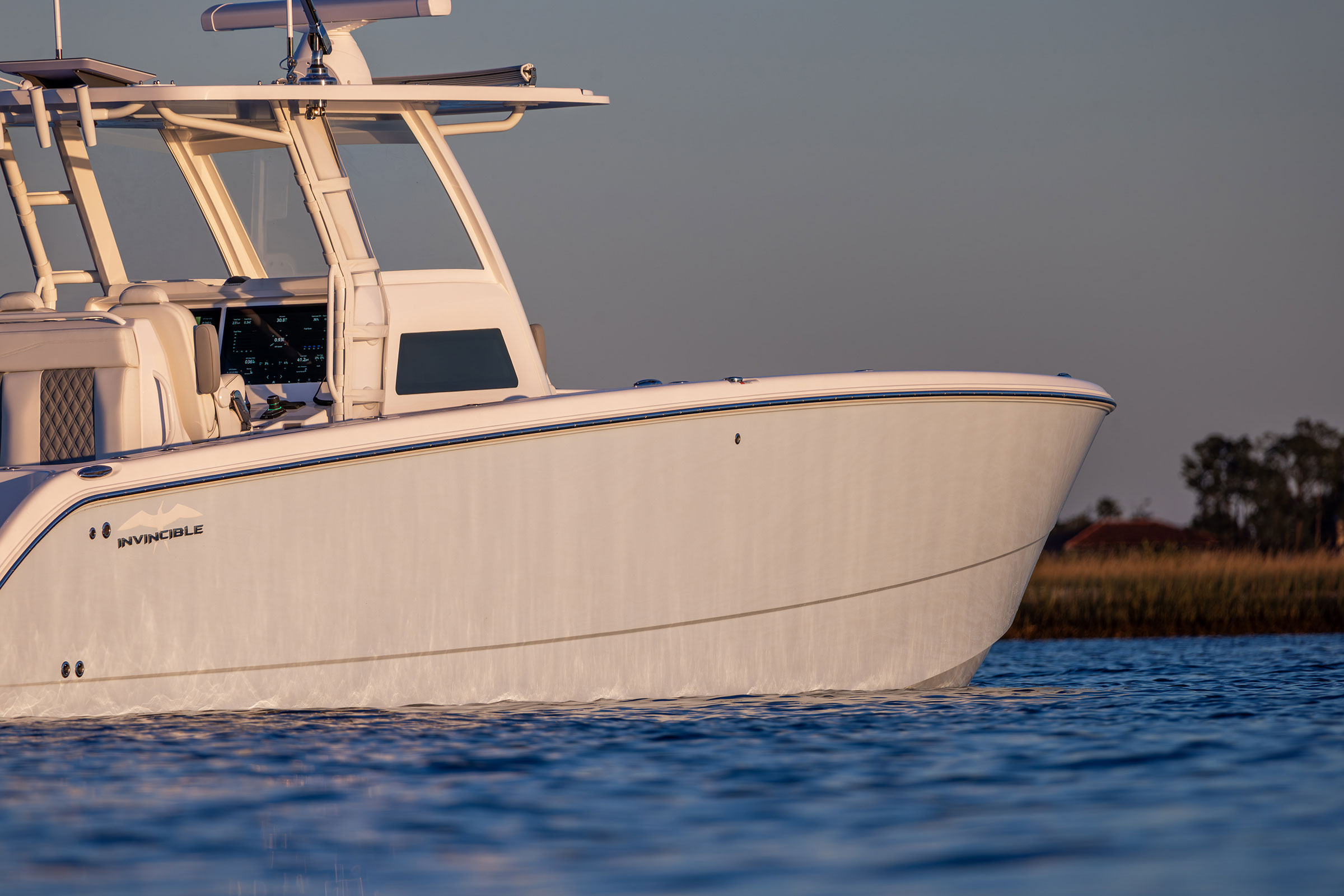 Invincible 38' Catamaran front view