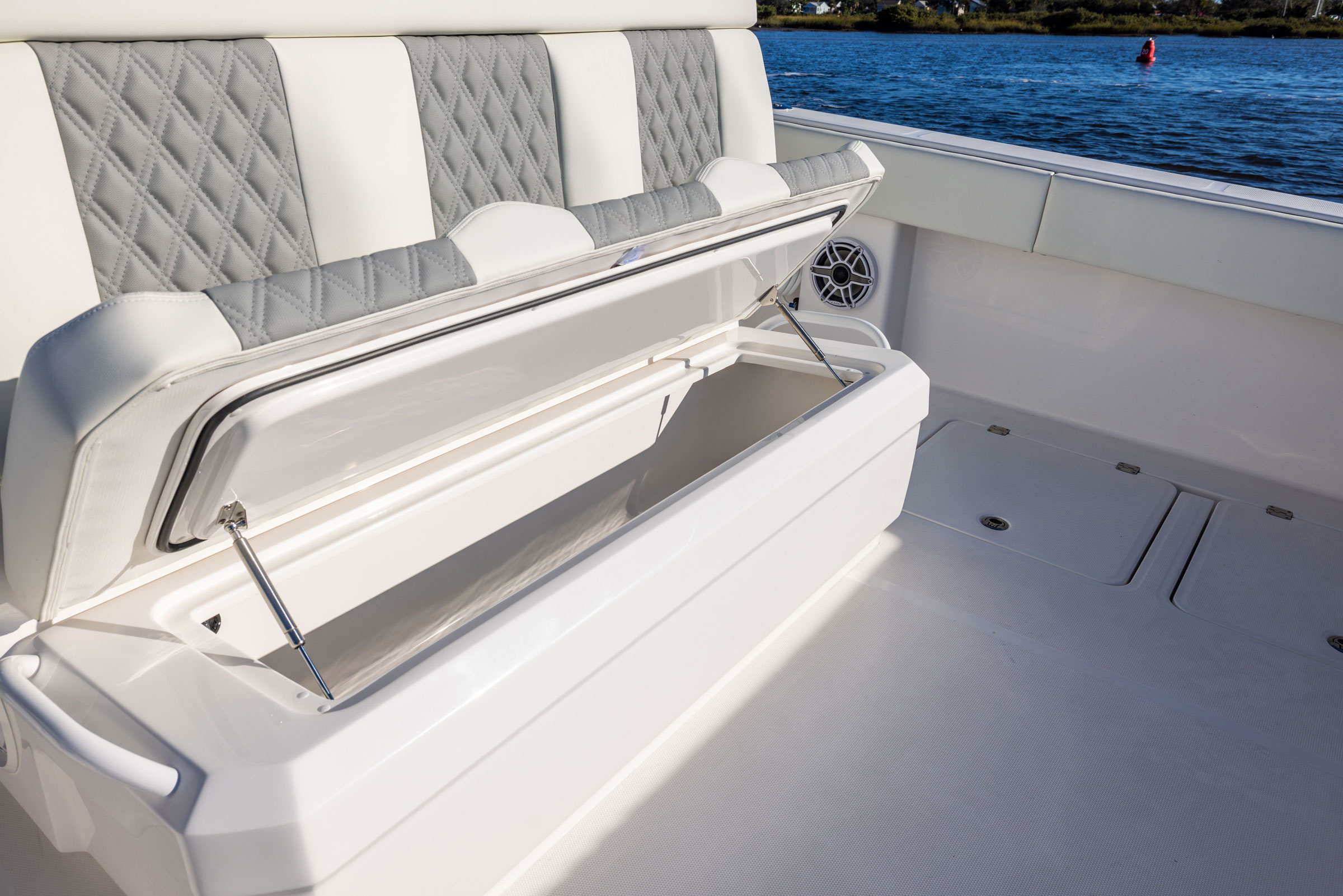 Invincible 38' Catamaran deck seating