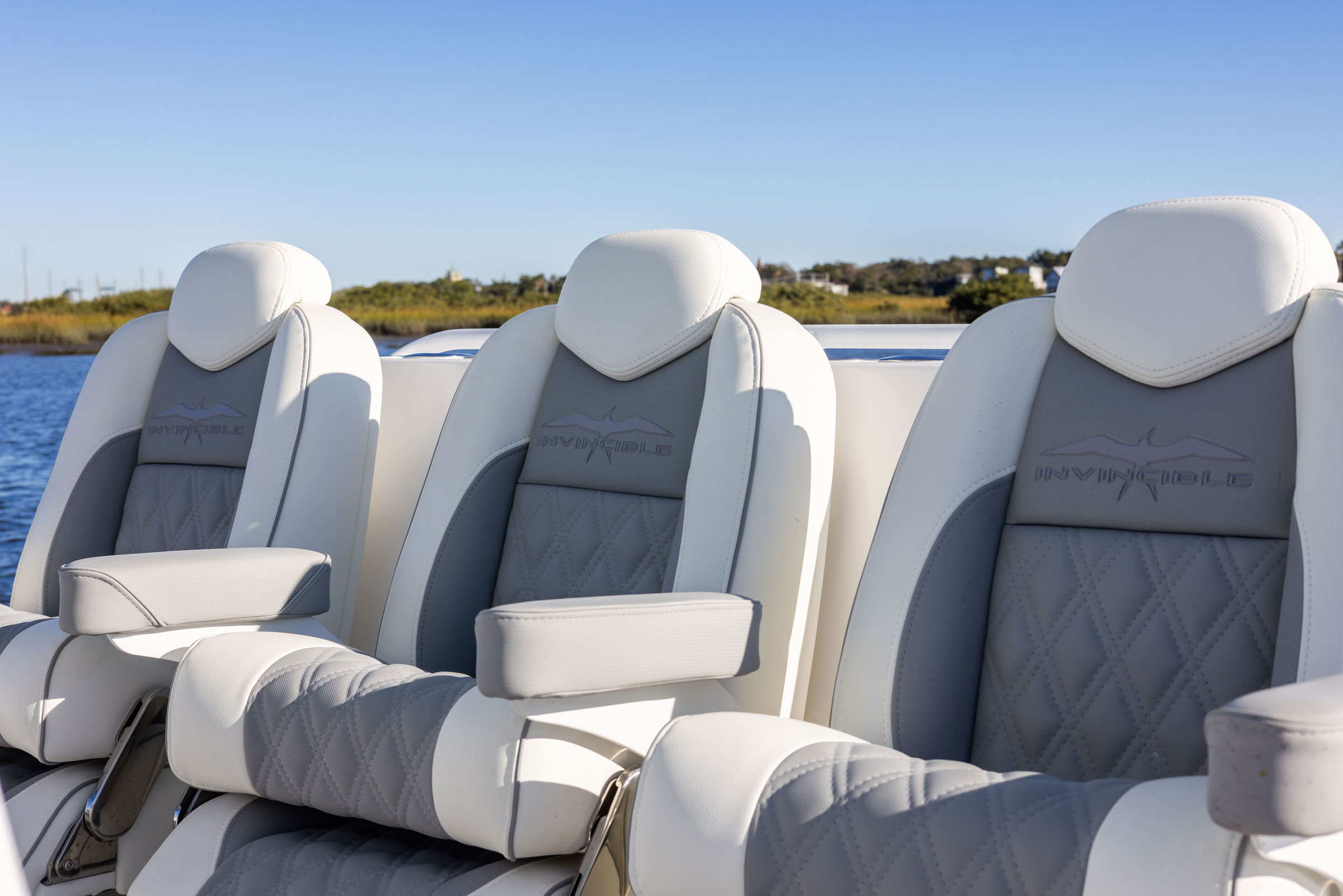 Invincible 38' Catamaran deck seating