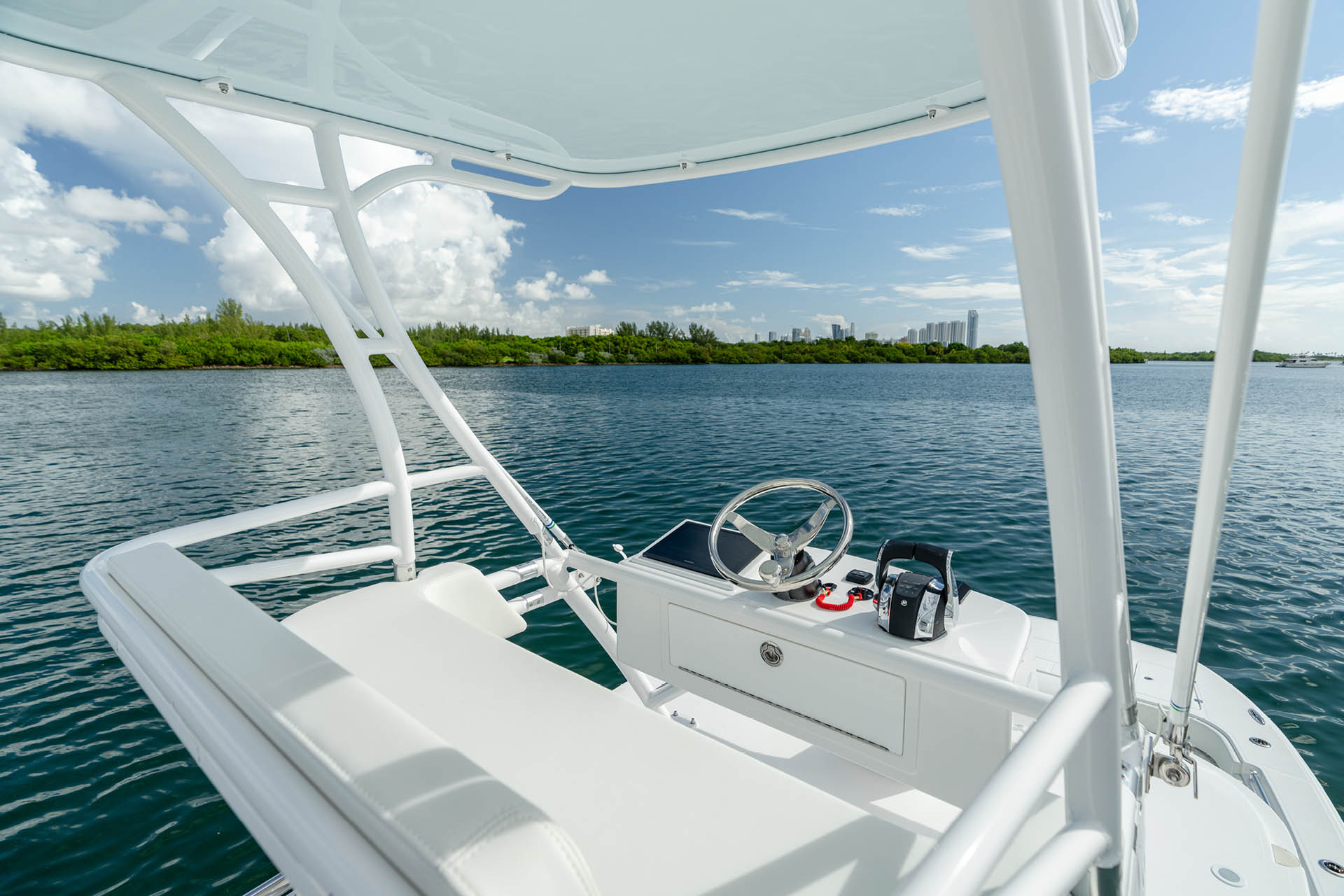 Invincible 38' Catamaran steering platform