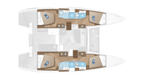 Lagoon 42 Catamaran 4 Cabins, 4 Heads, 1 Single Layout