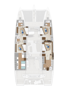 Lagoon 65 ‘Sixty 5’ 4 Cabins, 4 Heads Layout