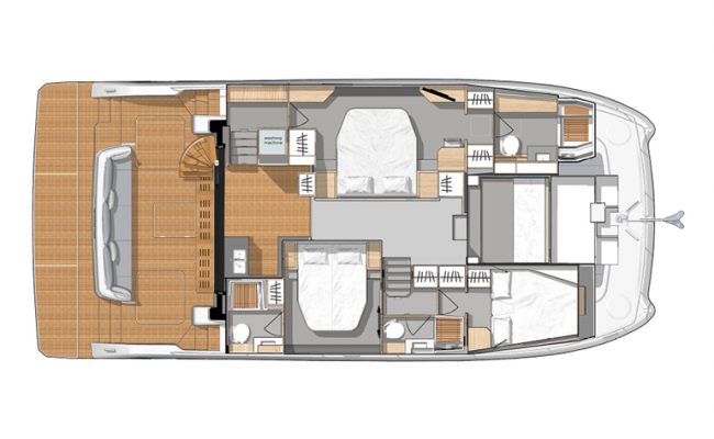 MY6 3 Cabins, 3 Heads Layout