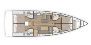 Beneteau Oceanis 51.1 4 Cabins, 4 Heads Layout